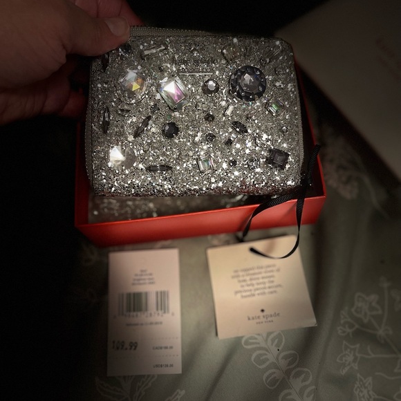 Kate spade rare beautiful Dani Brighton Lane silver multi gem glass wallet. - Picture 2 of 16